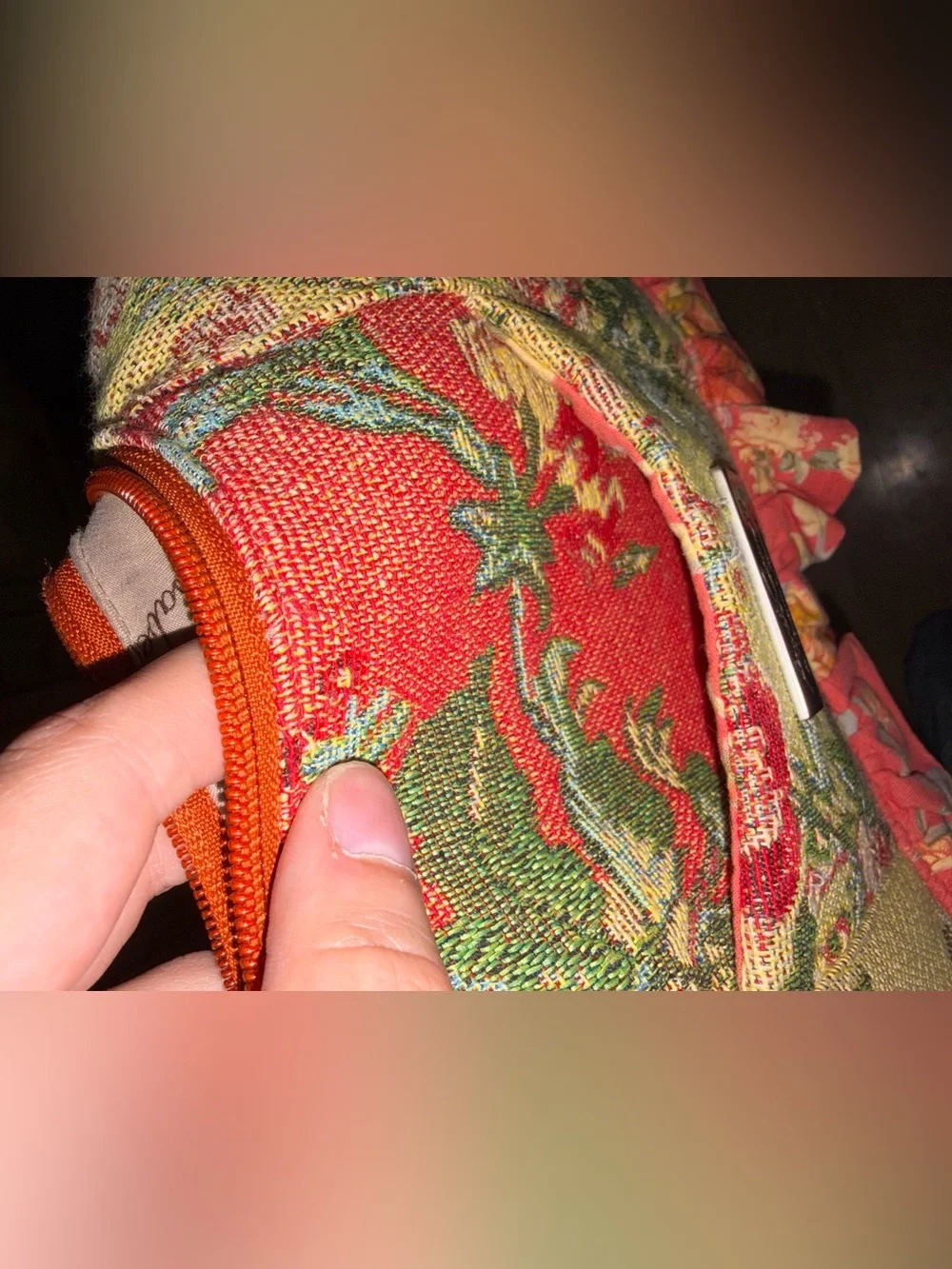 Vintage April Cornell Isabellas Journey floral tapestry bag with braided strap